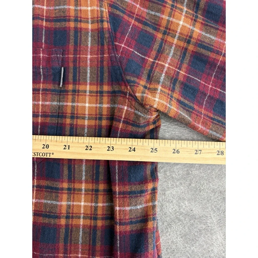 Eddie Bauer Flannel Shirt Mens‎ XXL Red Orange Plaid Classic Fit Cotton Outdoors